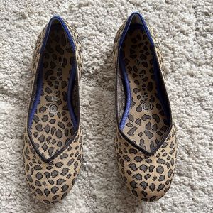 Rothy's Leopard Print Flats in Tan and Black